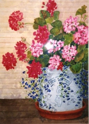 Geraniums in Crock #1 (sold) Geraniums in Crock #1 (sold)