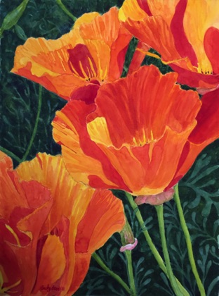 California Poppies #6
 16x12  (sold)